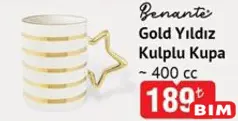 BENANTE GOLD YILDIZ KULPLU KUPA 400 CC